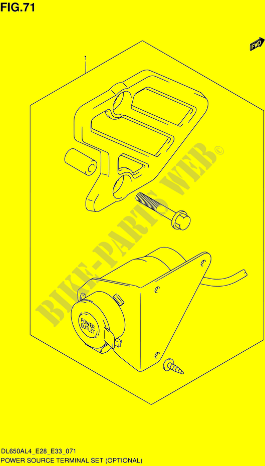 CIGARETTE LIGHTER SOCKET (OPTIONAL) для  Suzuki V-STROM 650 2014