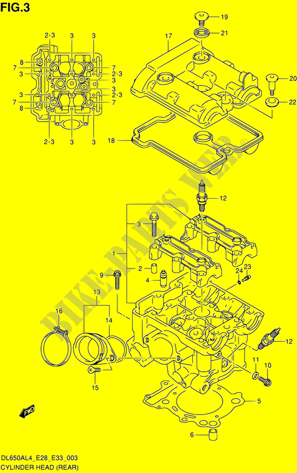 CYLINDER HEAD (REAR) для  Suzuki V-STROM 650 2014