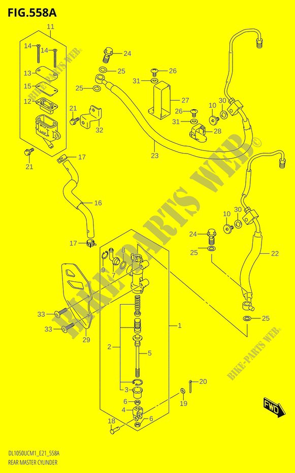 REAR BRAKE MASTER CYLINDER0UC,DL1050WC) для  Suzuki V-STROM 1050 2021