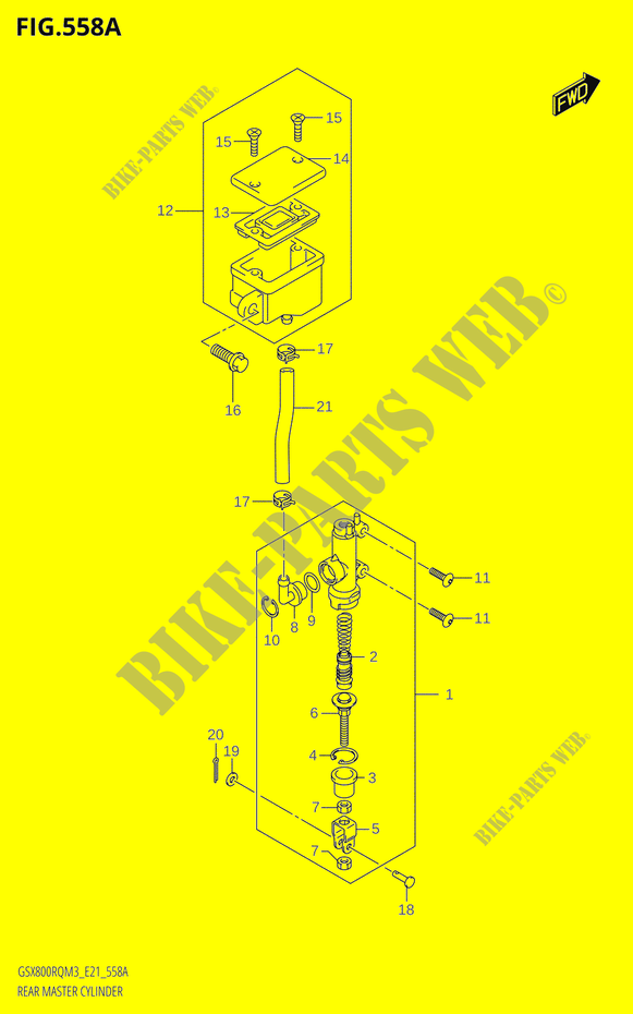 REAR BRAKE MASTER CYLINDER для  Suzuki GSX 800 2023
