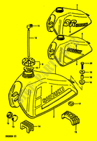FUEL TANK (MODEL F/G/H E4,E15,E18,E21,E22,E25,E39) для  Suzuki DR 250 1984