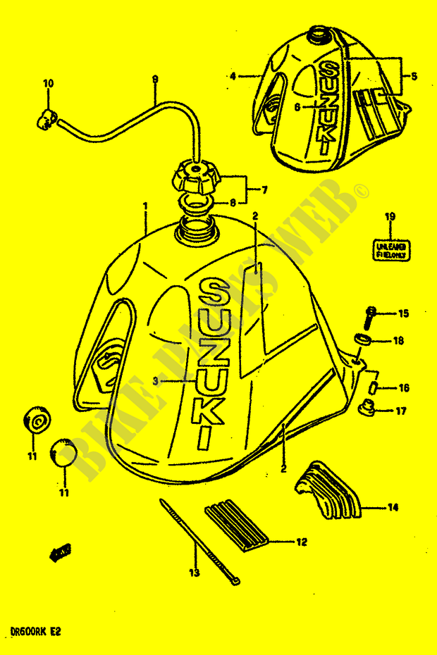 FUEL TANK (MODEL J/K) для  Suzuki DR 600 1987