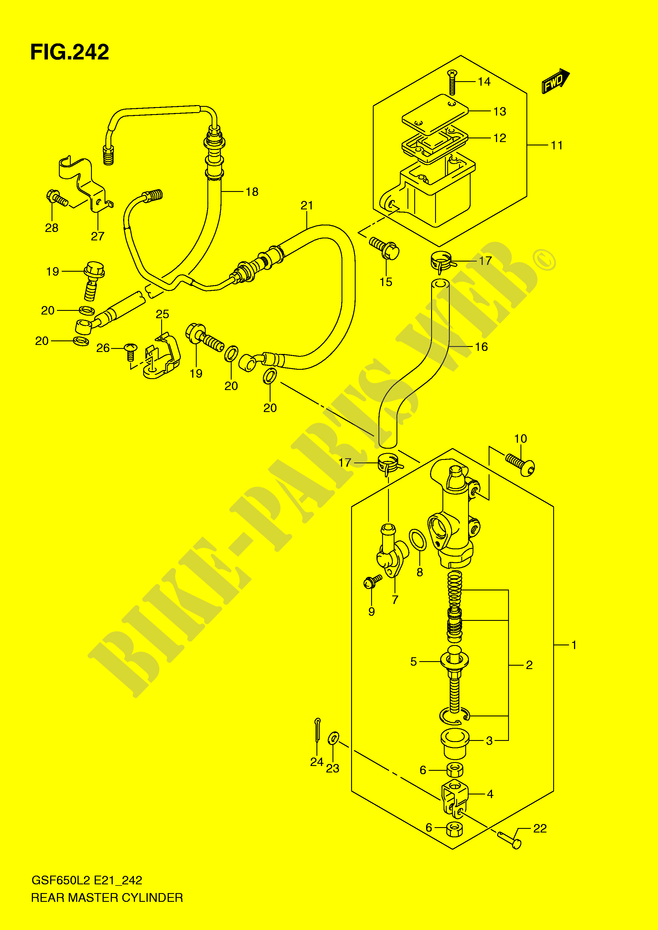 REAR BRAKE MASTER CYLINDER (GSF650UAL2 E21) для  Suzuki BANDIT 650 2012